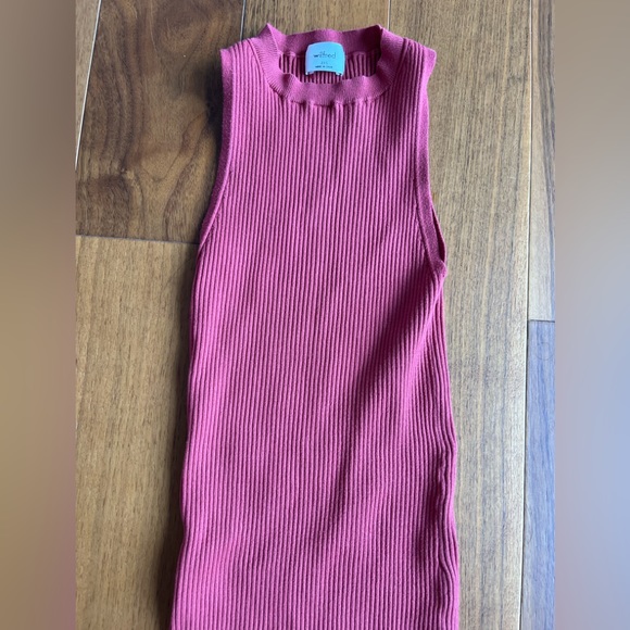 Preowned Aritzia Bodycon Pink Ribbed Moonstruck Dress XXS - Picture 3 of 3
